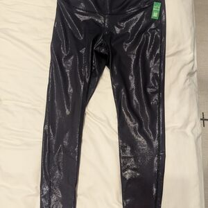 GAP Fit Power Full Length Leggings Navy Blue Shine XL